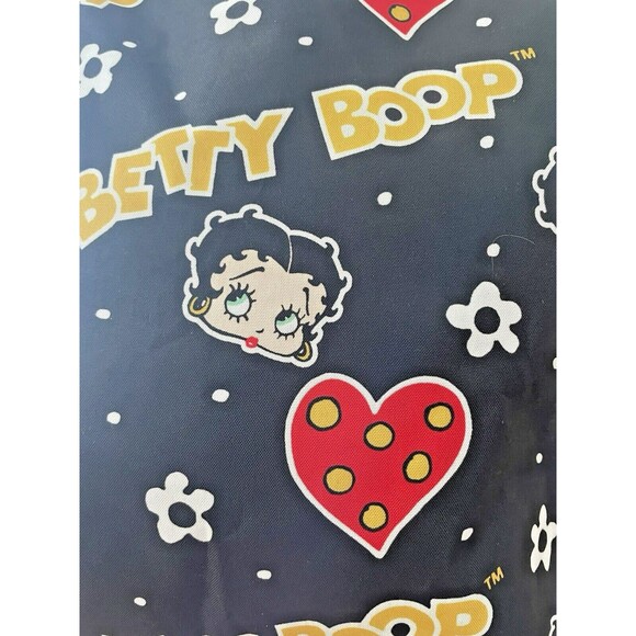 Betty Boop Hearts Kisses Novelty XL Black Red Waterproof Travel Weekend Zip Bag - Picture 4 of 16